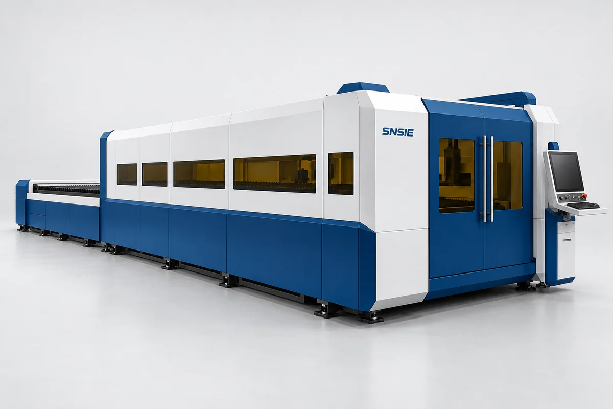 Conceptual SNSIE laser cutting machines architecture illustration