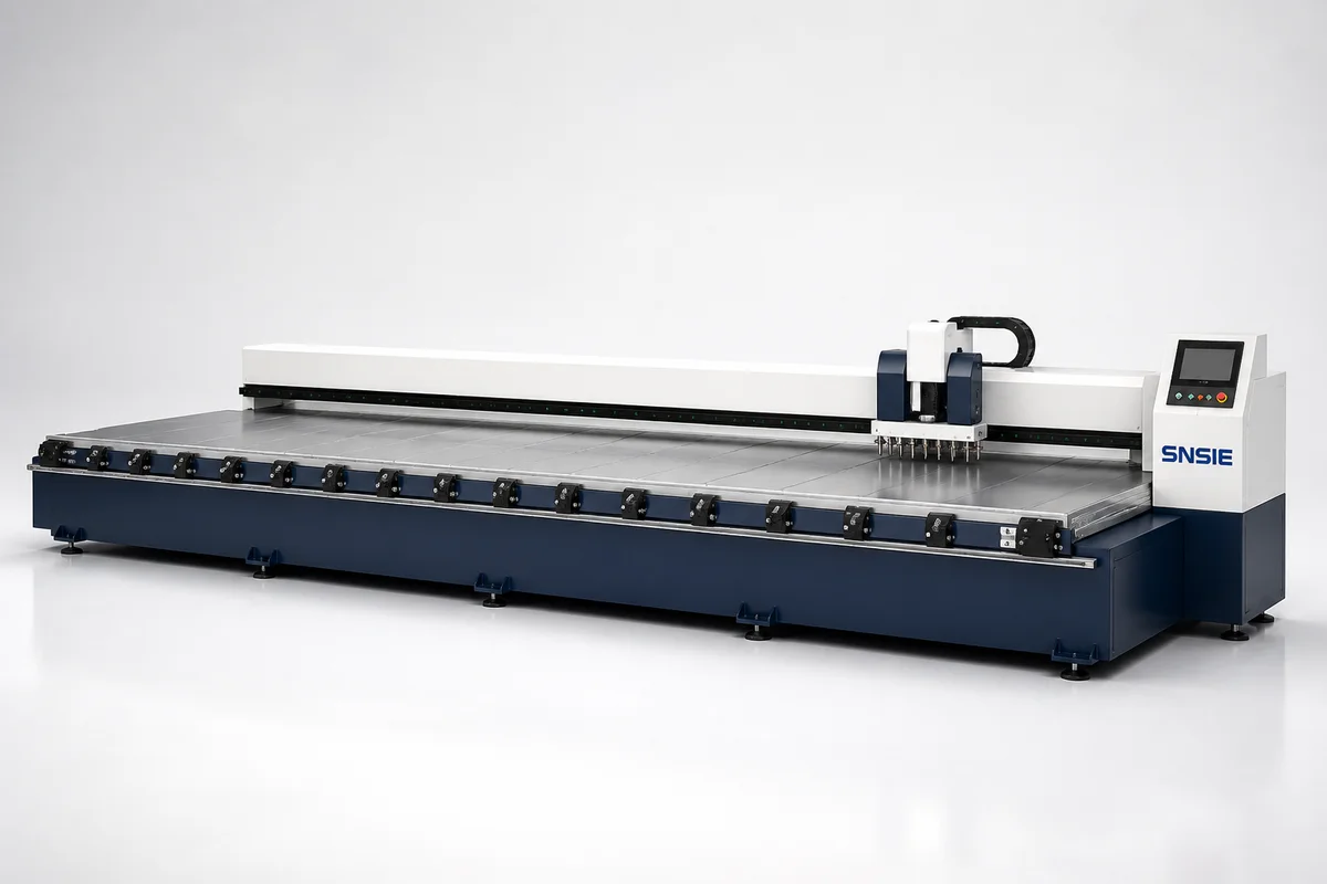 Concept illustration of a V grooving machine